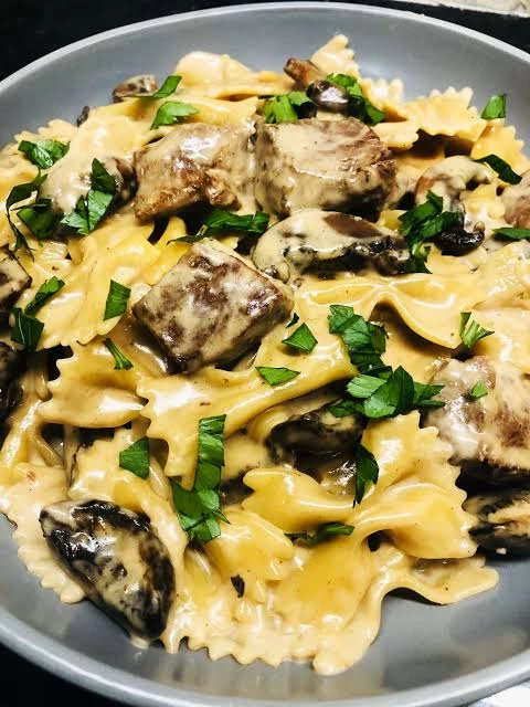 CHEESE STEAK MUSHROOM SPAGHETTI