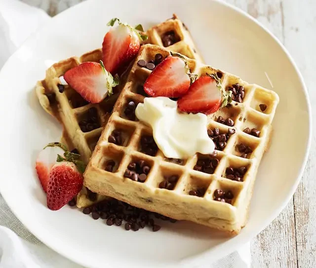 Chocolate almonds waffles