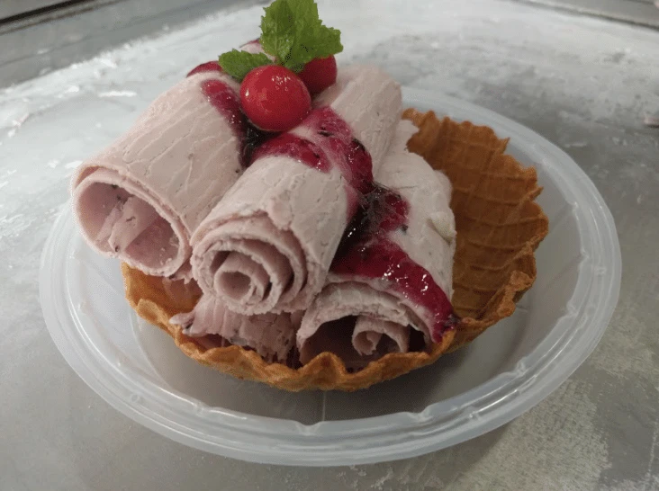 Fruit delight ice cream roll