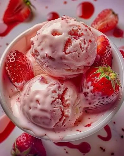 Strawberry smile Ice cream roll