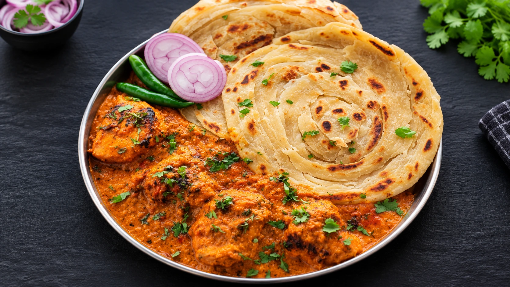 Butter Chicken with 2 Laccha Paratha