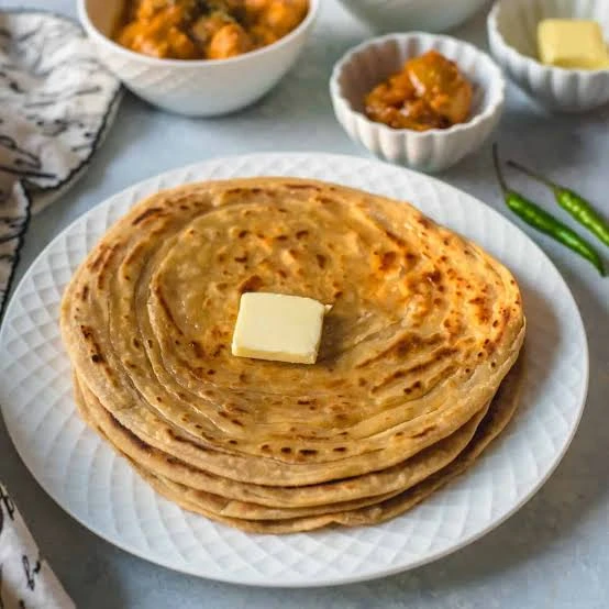 Lacha parantha with butter