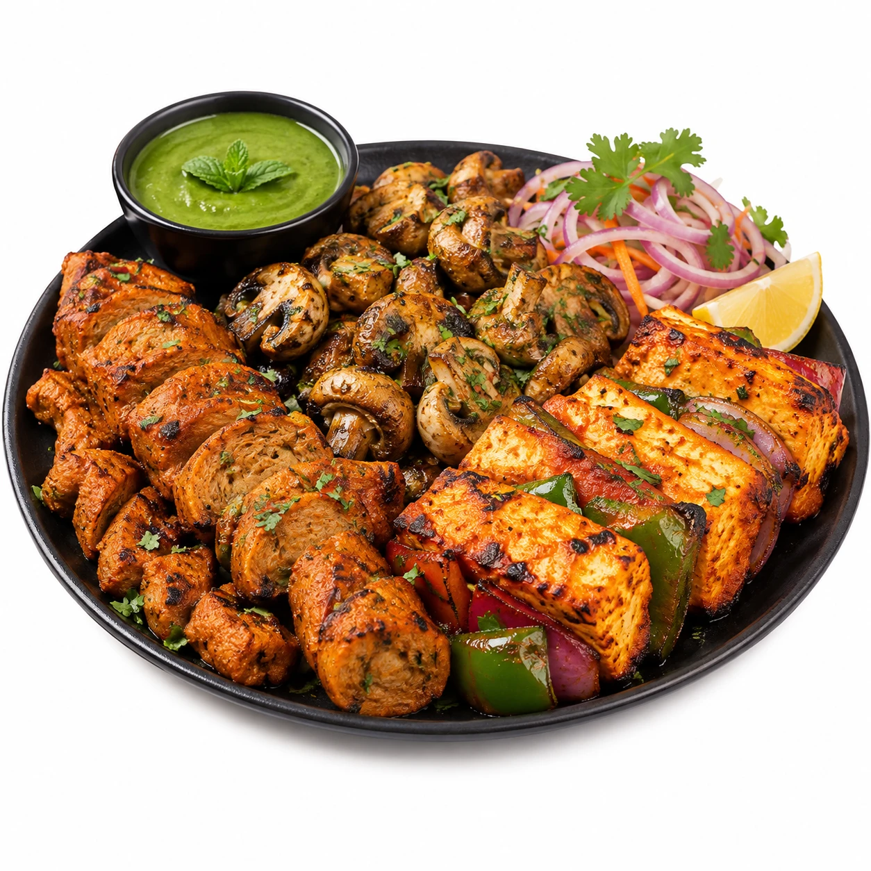 (veg +paneer tikka+mushroom+soya chaap)